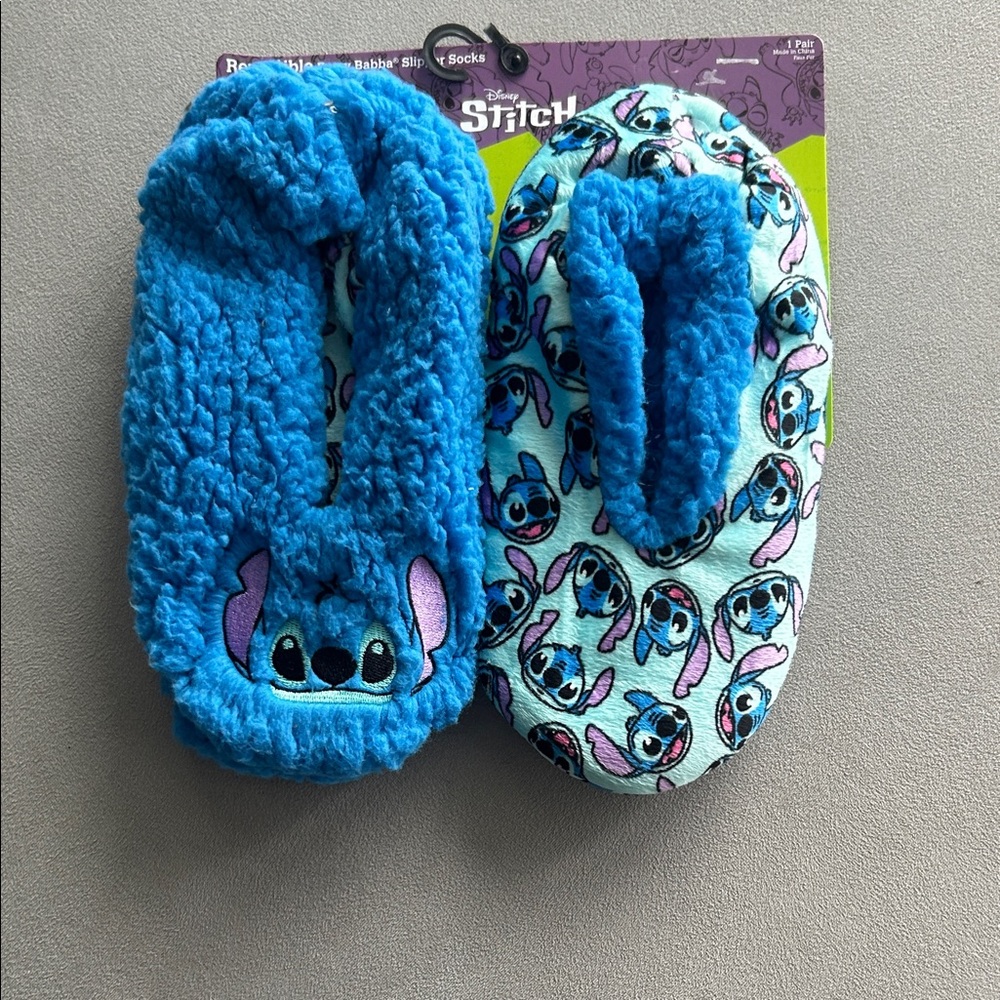 Disney Stitch Kids One Piece Slippers - Blue and Purple